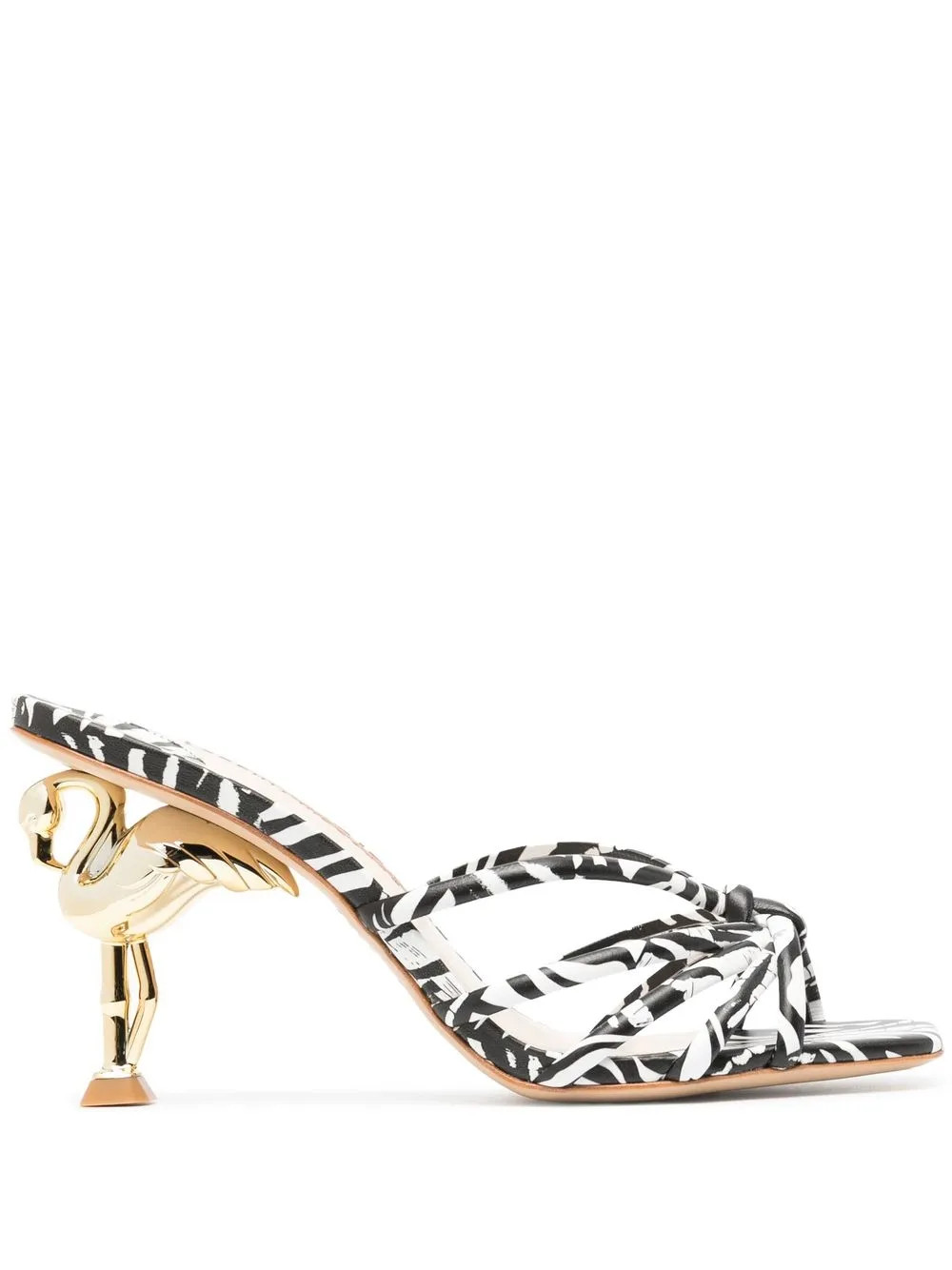 Flo Flamingo 85mm zebra-print mules | Farfetch Global