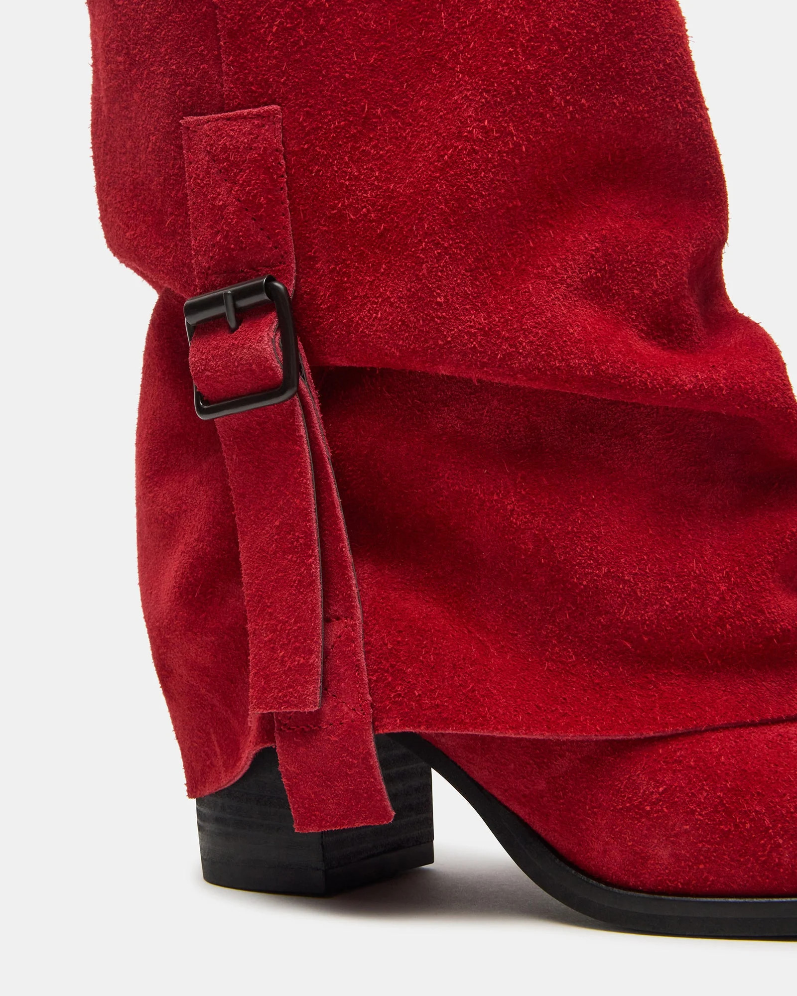 BOZEMAN Red Suede Knee-High Fold-Over Cuffed Women's Boot | Steve Madden (US)