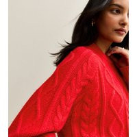 Women's Red Cable Knit Raglan Sleeve Jumper New Look | New Look (UK)