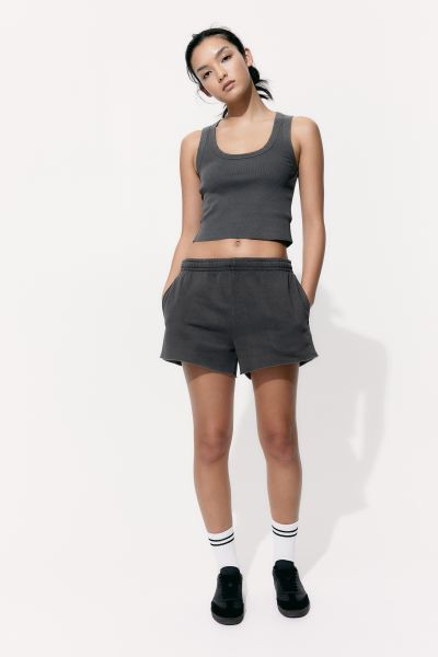 Sweatshorts - Regular waist - Short - Dark gray - Ladies | H&M US | H&M (US, CA, MX)