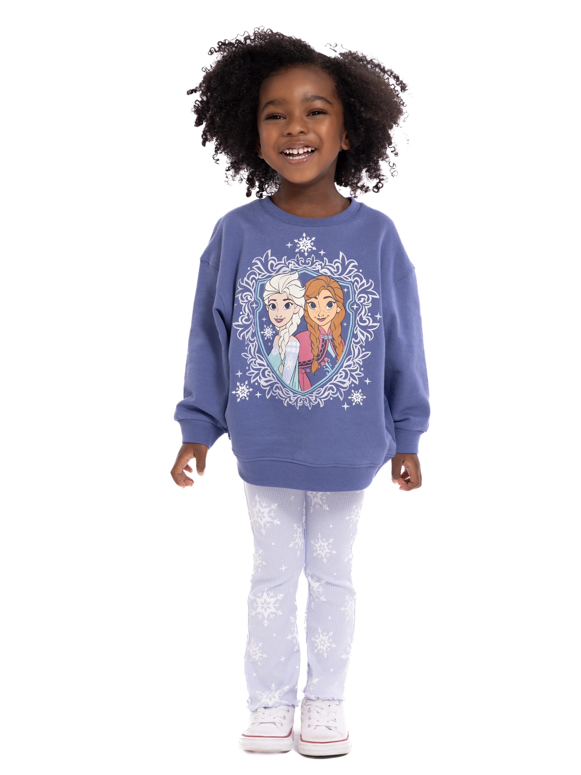 Disney Frozen Toddler Girls Elsa and Anna Graphic Crewneck Sweatshirt and Flare Leggings Set, 2 P... | Walmart (US)