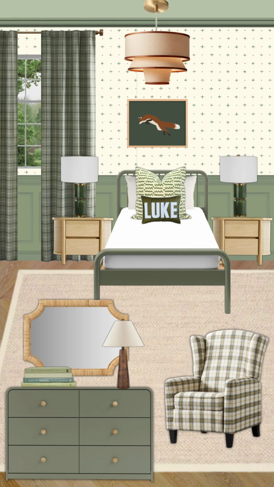 A green bedroom for a little boy!! 




#home #kidsroom #boysroom #plaid #olivegreen 

#LTKStyleTip #LTKVideo #LTKHome