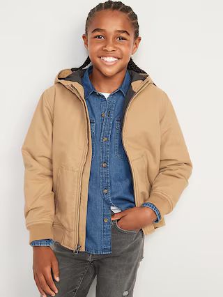 Hooded Canvas Utility Bomber Jacket for Boys | Old Navy (US)