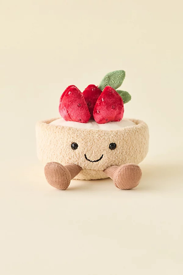 Jellycat Amuseables Fleurette Tarte Aux Fraises Plushie in Red at Urban Outfitters | Urban Outfitters (US and RoW)