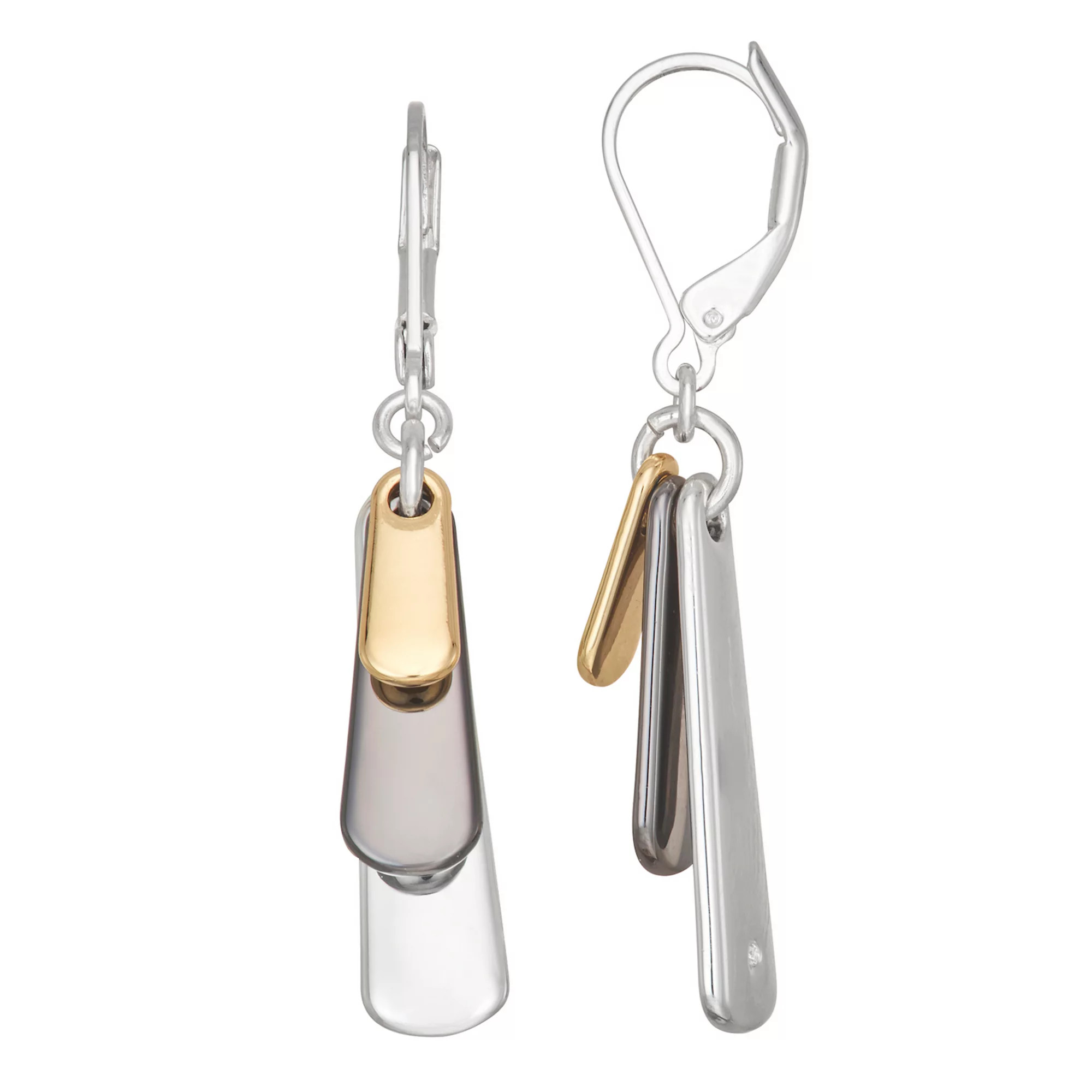 Nine West Tri-Tone Slender Shaky Drop Earrings | Kohl's