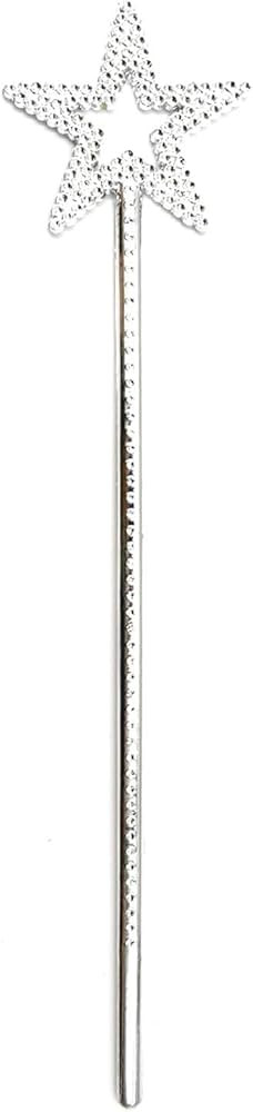 Silver 13 Inches Star Wand Angel Wand Silver Fairy Princess Plating Silver Star Wands, Cosplay Co... | Amazon (US)