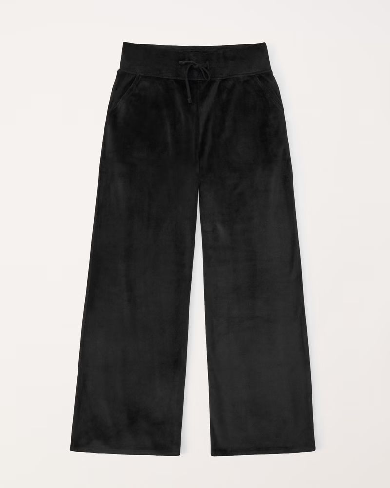 velour wide leg sweatpants | Abercrombie & Fitch (US)