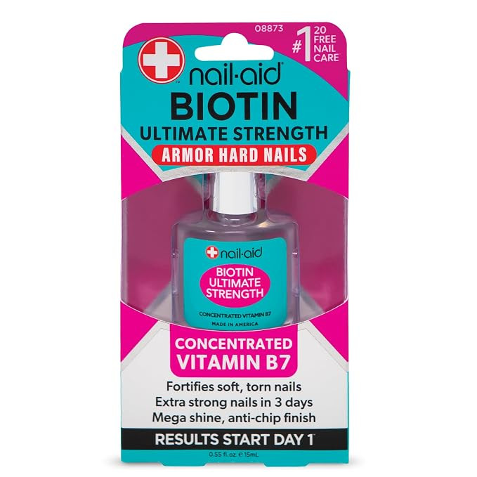 Nail-Aid Biotin Ultimate Strength Nail Strengthener – Vitamin B7 Treatment for Weak, Thin & Pee... | Amazon (US)