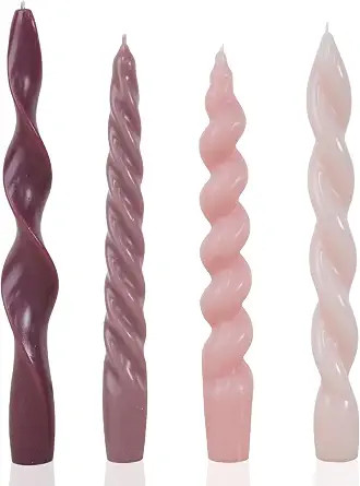 Pink Spiral Taper Candles Short Candle Sticks Unscented Smokeless Twisted Candlesticks for Christ... | Amazon (US)