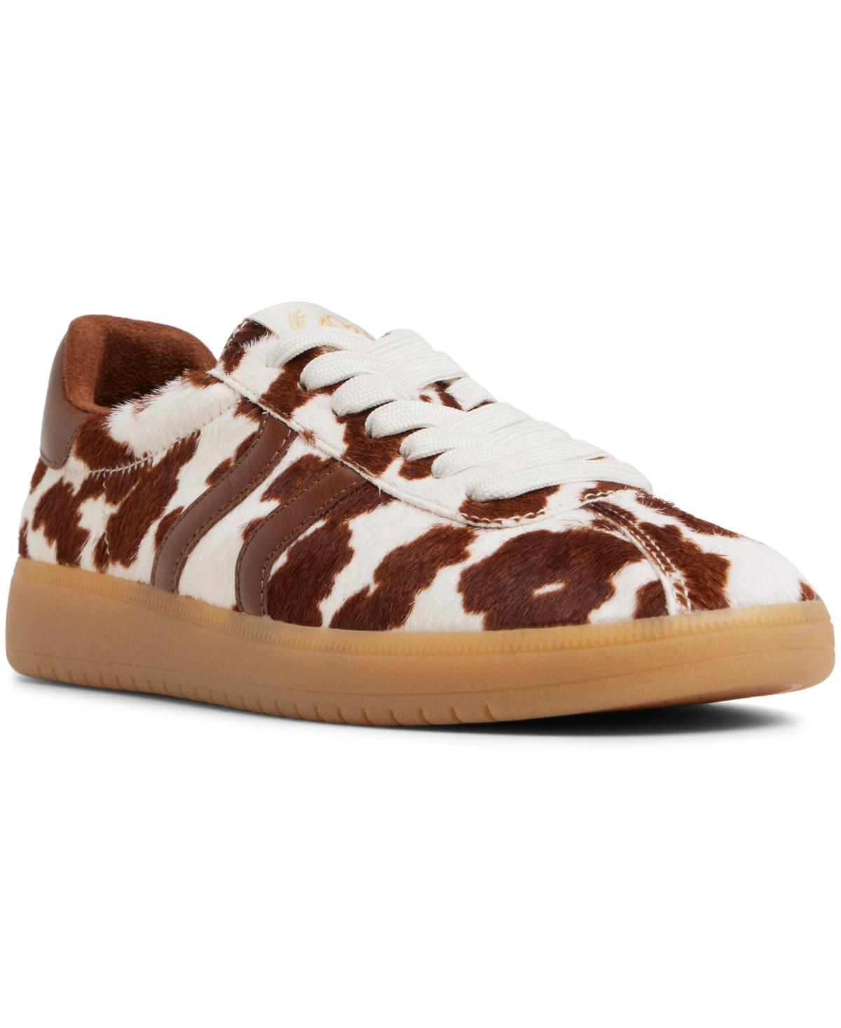 Aldo Women's Chic Sneaker Lace-Up Athletic Sneakers - Brown Pony Hair/Cow Print Multi | Macy's