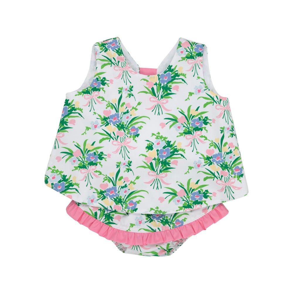 Mary Todd Tab Set - Grove Park Garden with Hamptons Hot Pink | The Beaufort Bonnet Company