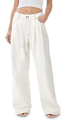Lioness Women's Slouched Tie Up Jeans, Porcelain, White, S | Amazon (US)