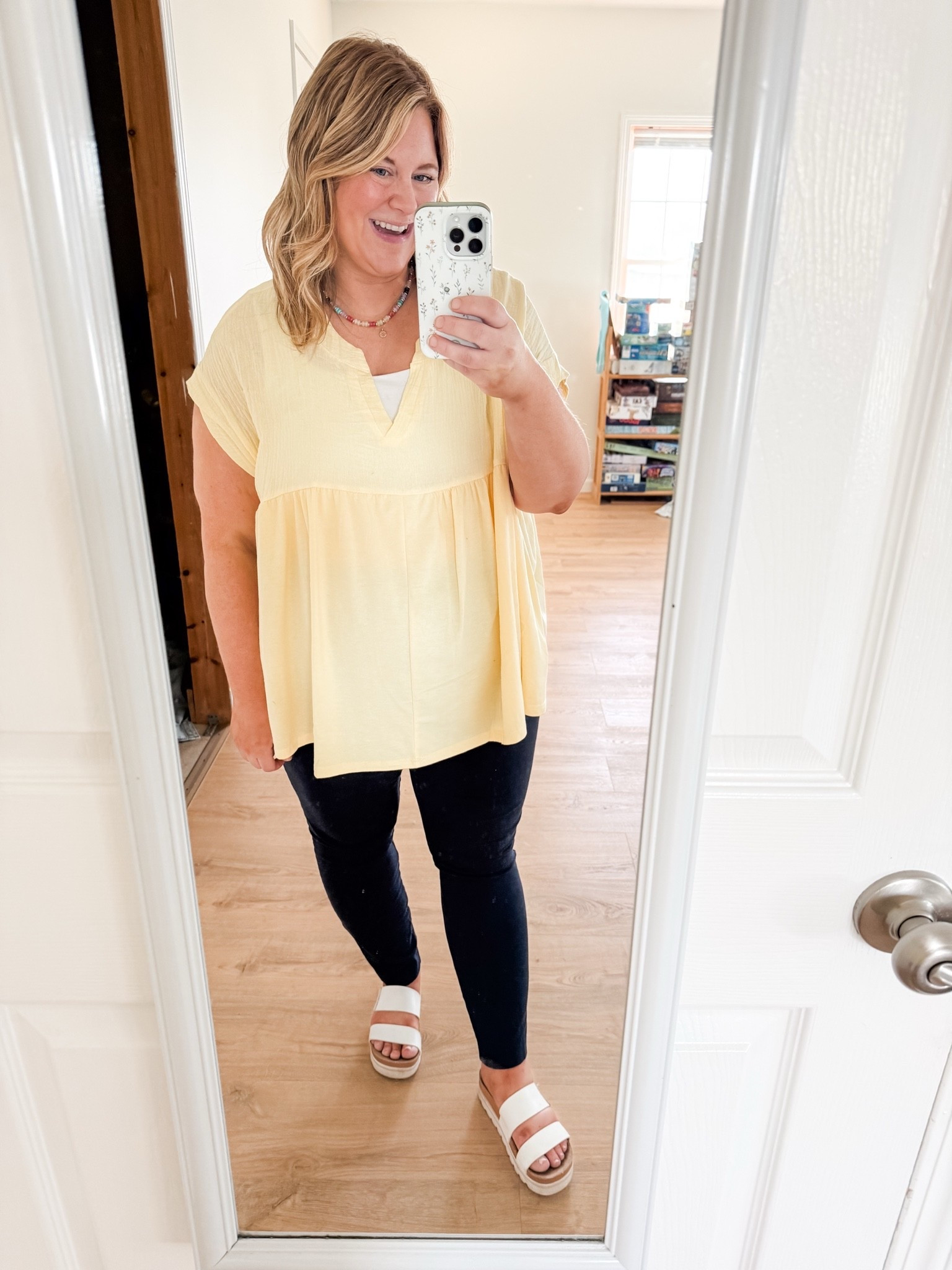 Teacher outfit! Wearing an XL in the flowy top (not maternity), 14 in the maternity pixie pants and then my Reef sandals.

#LTKBump #LTKMidsize #LTKWorkwear