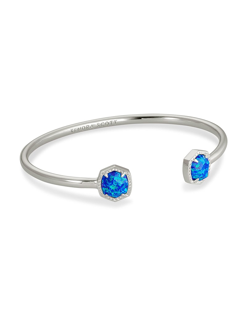 Davie Silver Cuff Bracelet in Royal Blue Kyocera Opal | Kendra Scott