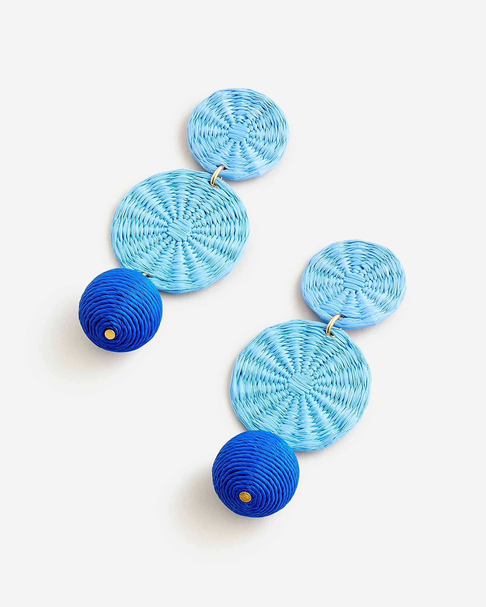 Triple-drop raffia earrings | J. Crew US
