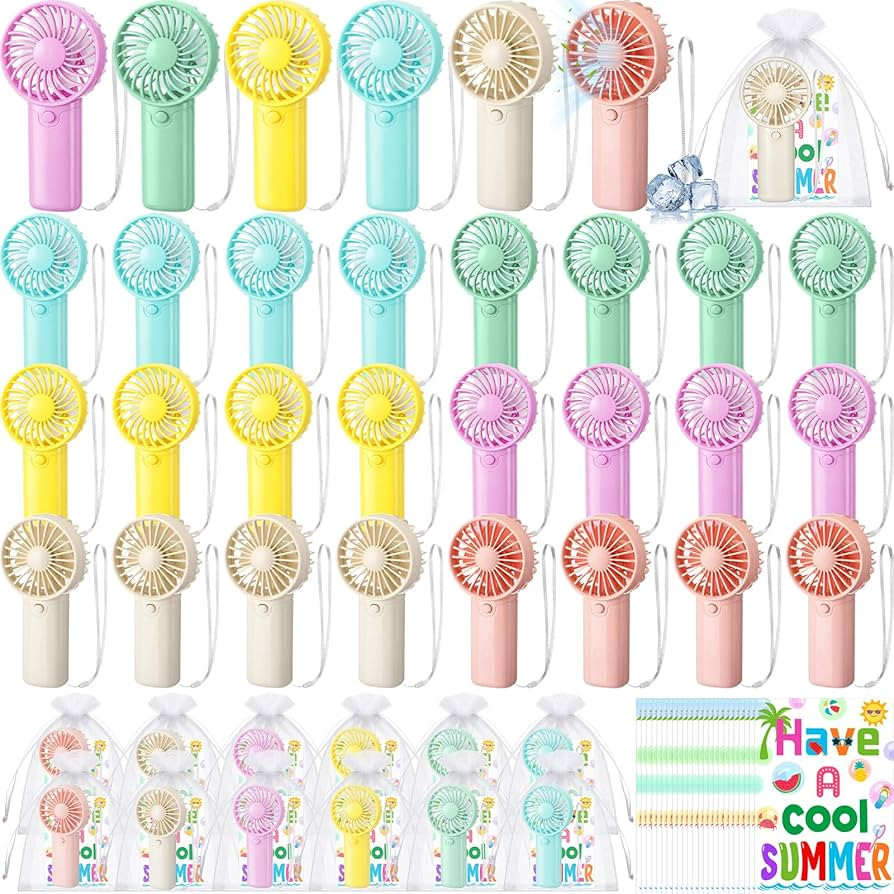 Rossesay 24 Sets End of Year Gifts Mini Portable Fans Summer Party Favors Bulk Battery Operated H... | Amazon (US)