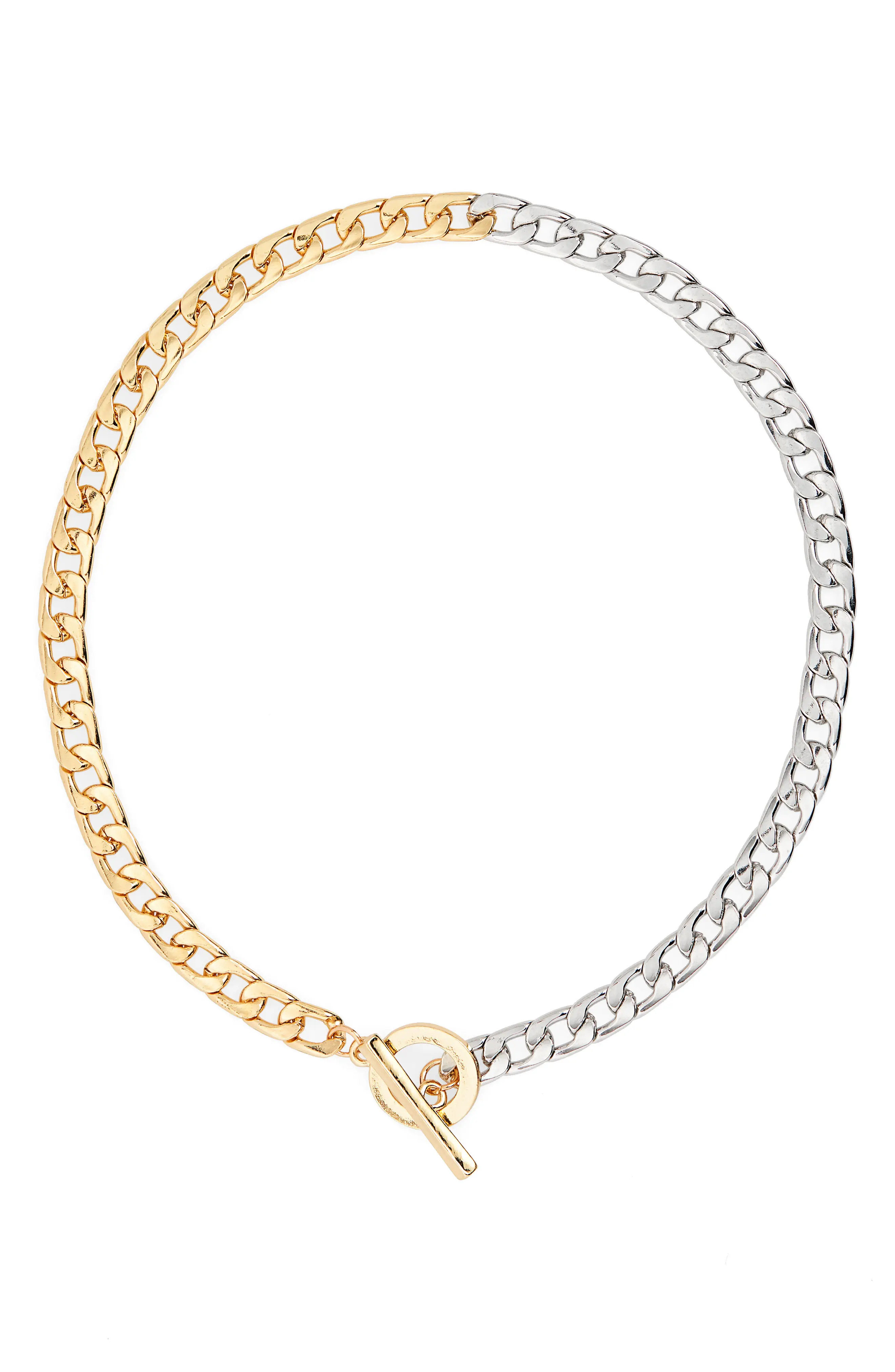 BP. Two-Tone Toggle Chain Link Necklace in Gold- Silver at Nordstrom | Nordstrom