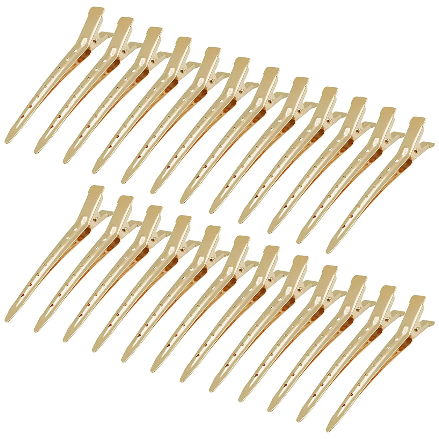 24 Packs Duck Bill Clips, 3.35 Inches Rustproof Metal Alligator Curl Clips with Holes for Hair St... | Walmart (US)