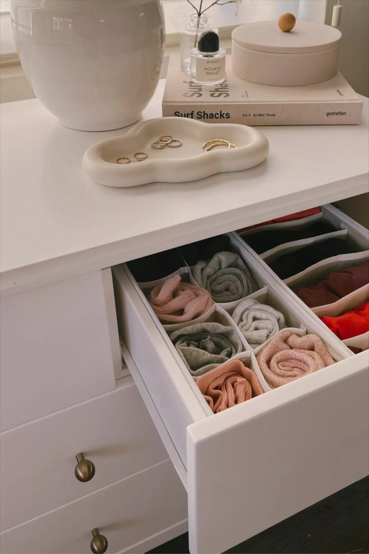 Simplehouseware Closet Underwear Organizer Drawer Divider 4 Set Beige