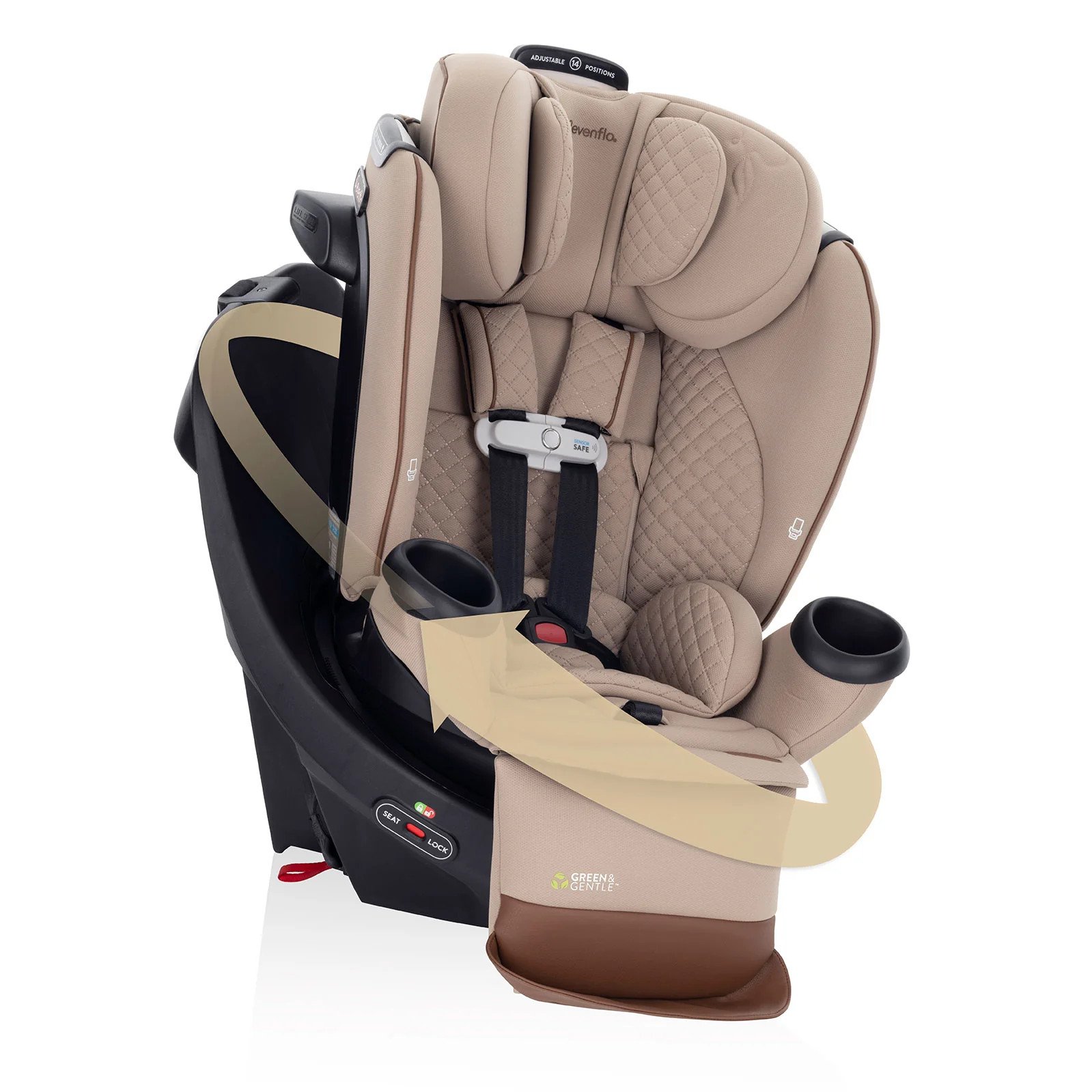 Revolve360 Extend All-in-One Rotating Car Seat with Green & Gentle Fabric - Evenflo® Official Si... | Evenflo Company