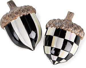MACKENZIE-CHILDS Decorative Acorns, Resin Acorn Fall Decor for Kitchen and Home, Set of 2, Black-... | Amazon (US)