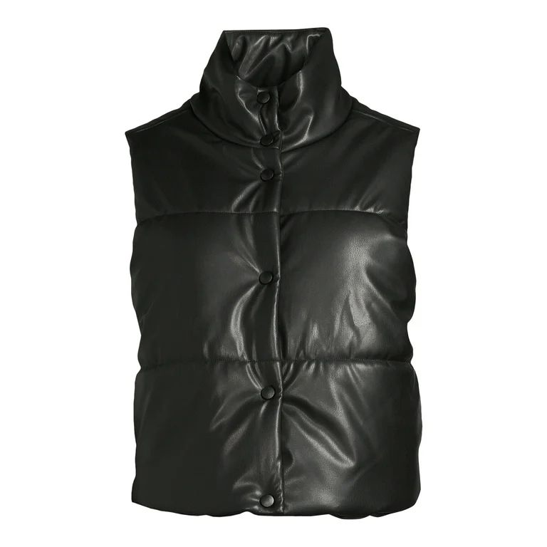 No Boundaries Juniors Standard and Plus Puffer Vest, Sizes XS-4X | Walmart (US)