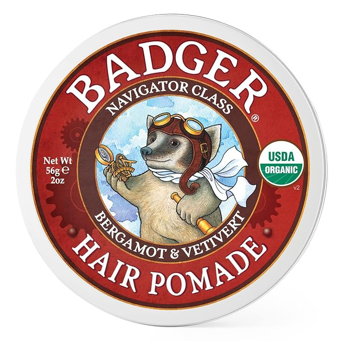 Badger - Hair Pomade, Certified Organic, Medium Hold Hair Pomade with Great Shine, Essential Oils... | Amazon (US)