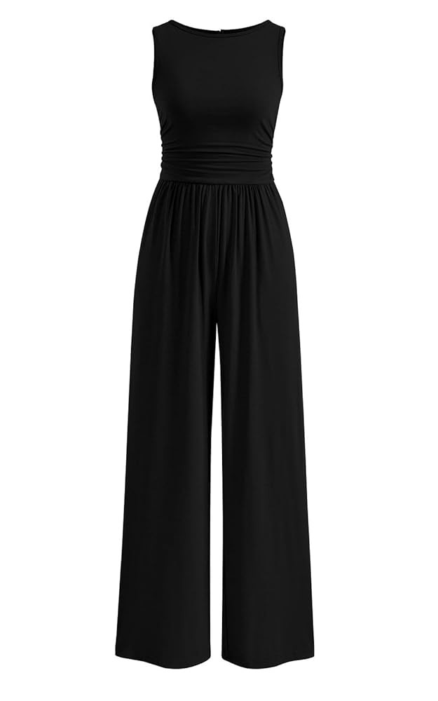 PRETTYGARDEN One Piece Jumpsuits for Women Dressy Casual Sleeveless Crewneck Wide Leg Rompers Jum... | Amazon (US)