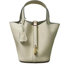 Genuine leather bucket bag for women old trend lychee drawstring soft basket tote bag | Amazon (US)