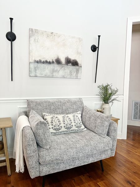 My living room. My wall sconces are currently on sale. 

Black sconce, wall sconce, wall decor, home decor, home decor inspiration, home decor inspo, living room, living room decor, living room inspo, home decor 2023, accent chair, gray accent chair, gray arm chair, armchair, gray armchair, arm chair, home decor finds, home decor living room, homedecor, Albany park, accent wall, cozy chair, cozy living room, throw blanket, accent table, living room furniture, home furniture, Amy Leigh life, couches, couch living room

#amyleighlife
#livingroom

#LTKhome #LTKsalealert #LTKFind