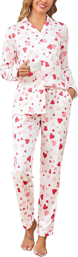 iClosam Christmas Family Matching Pajamas Long Sleeve Button Down Pj Set Festival Party Sleepwear | Amazon (US)