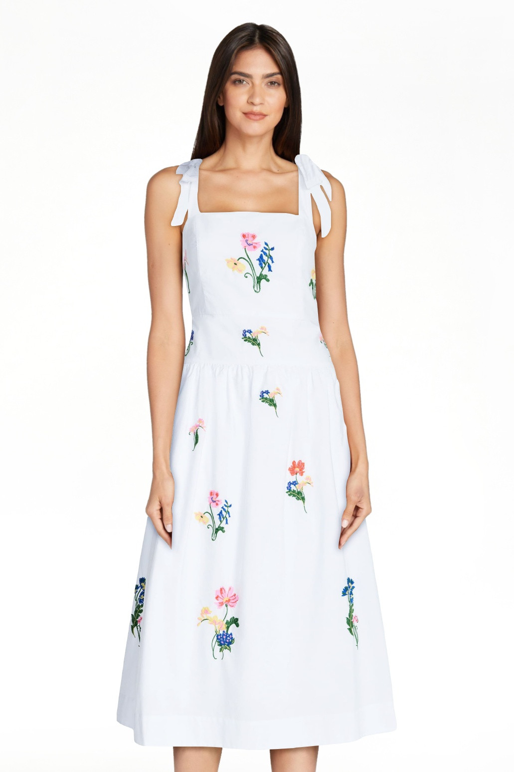 Free Assembly Women's and Women's Plus Embroidered Cotton Sleeveless Maxi Dress, Sizes XS-4X | Walmart (US)