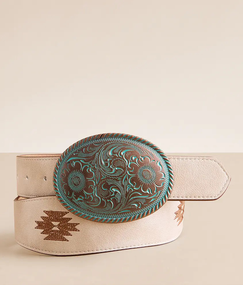 Western Embroidered Wave Belt | Buckle