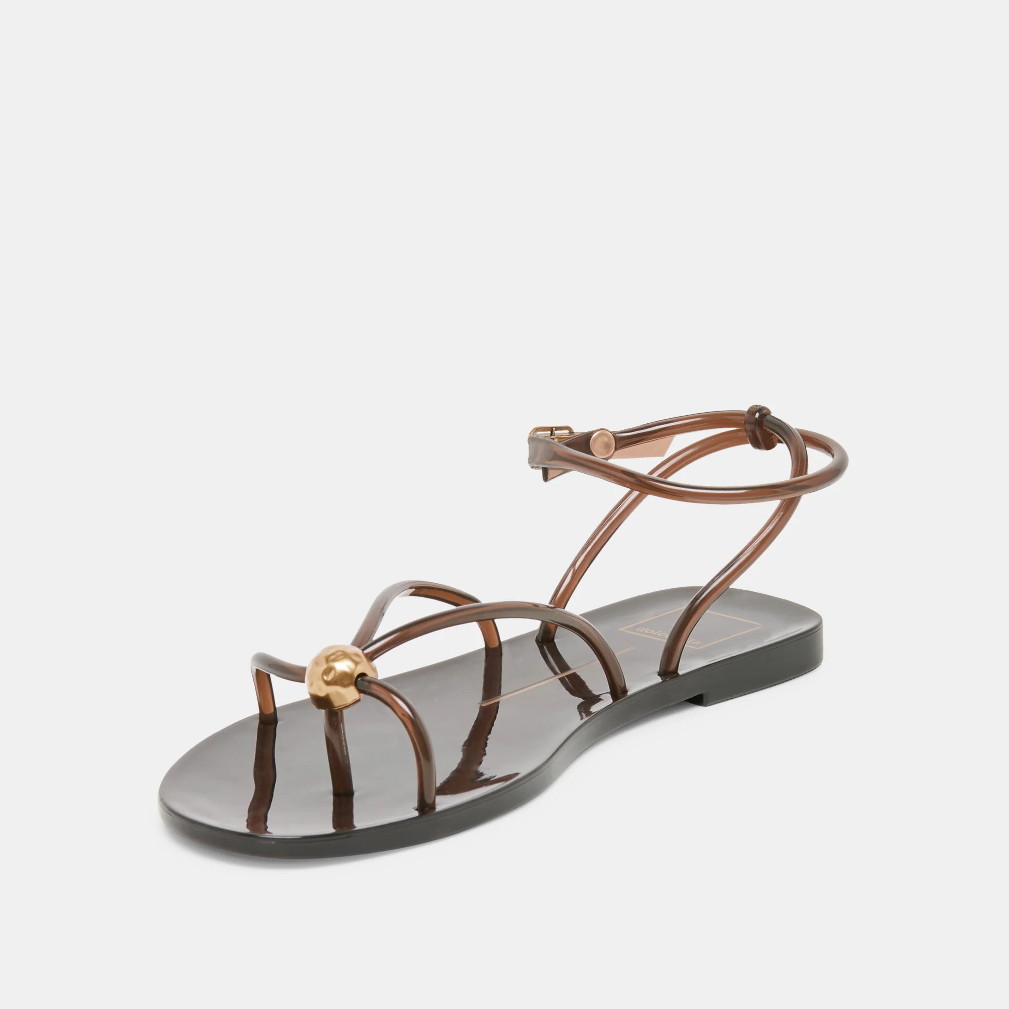 Kenley Vinyl Sandals Chocolate Jelly | DolceVita.com