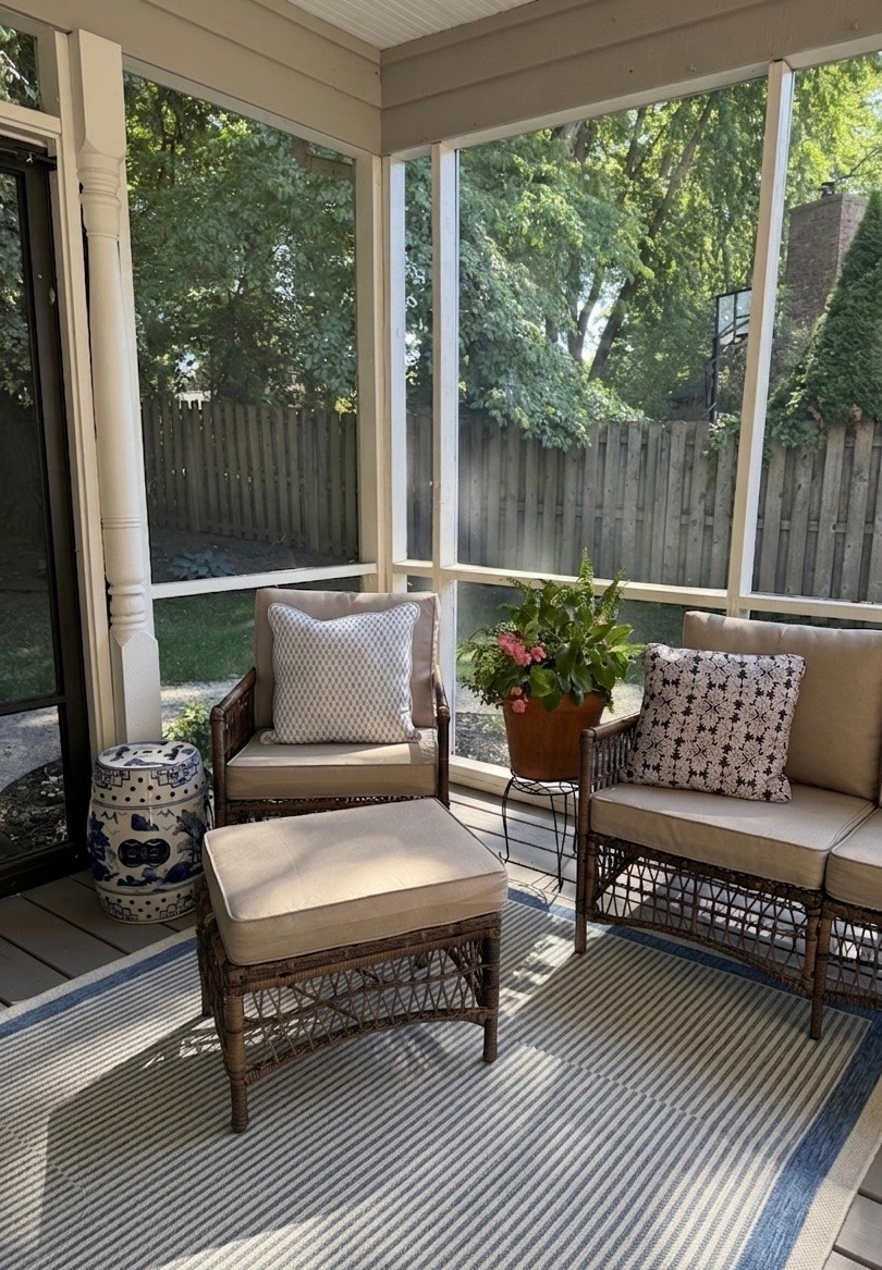 Our screened porch recently got a refresh, and has quickly become our favorite place to unwind, and I linked all the details—from the outdoor furniture and area rug to the throw pillows, garden stool, plant stand, and planters. If you’re looking to create a cozy, elevated outdoor living space, these are the pieces I’d recommend again and again.  Plus other options for all spaces & budgets!






screened porch ideas
outdoor patio furniture
screened in porch decor
outdoor living space
outdoor area rug
outdoor throw pillows
garden stool
outdoor planters
plant stand
patio decorating ideas
cozy outdoor space
backyard patio inspiration
timeless outdoor decor
outdoor furniture ideas

#LTKHome
