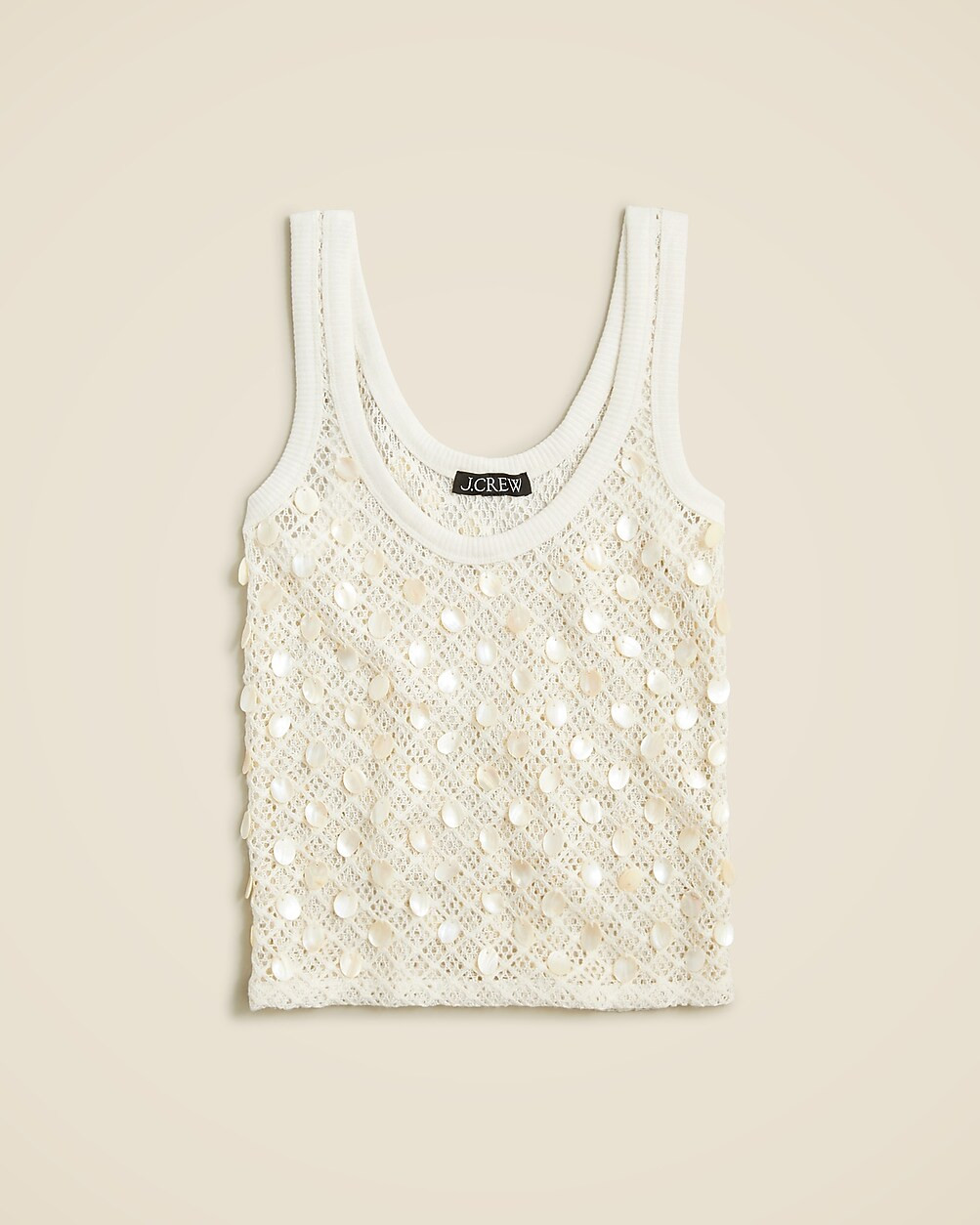Crochet shell-embroidered tank top | J. Crew US