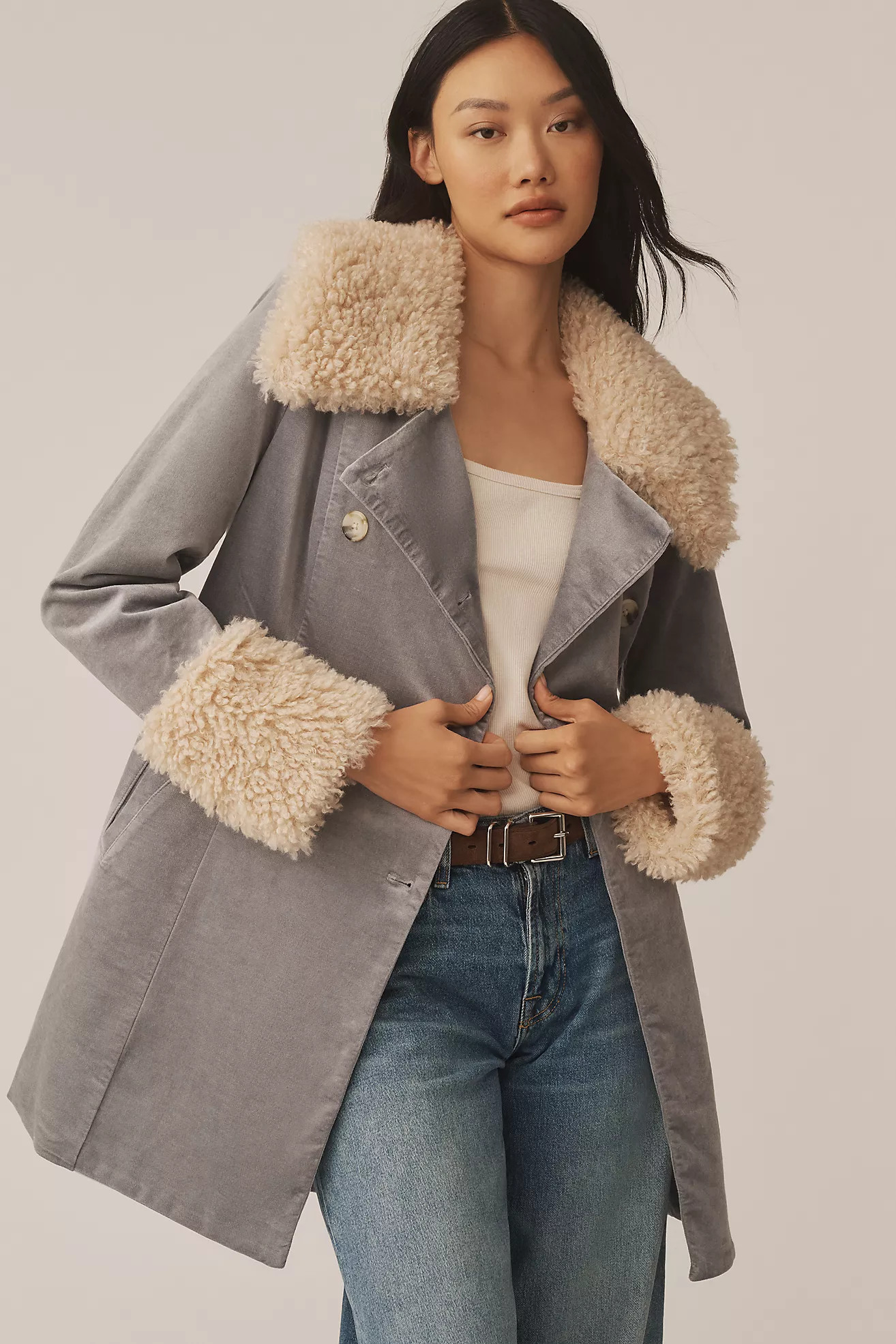 By Anthropologie Faux-Fur Collar Coat | Anthropologie (US)