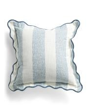 20x20 Outdoor Scalloped Striped Pillow | TJ Maxx
