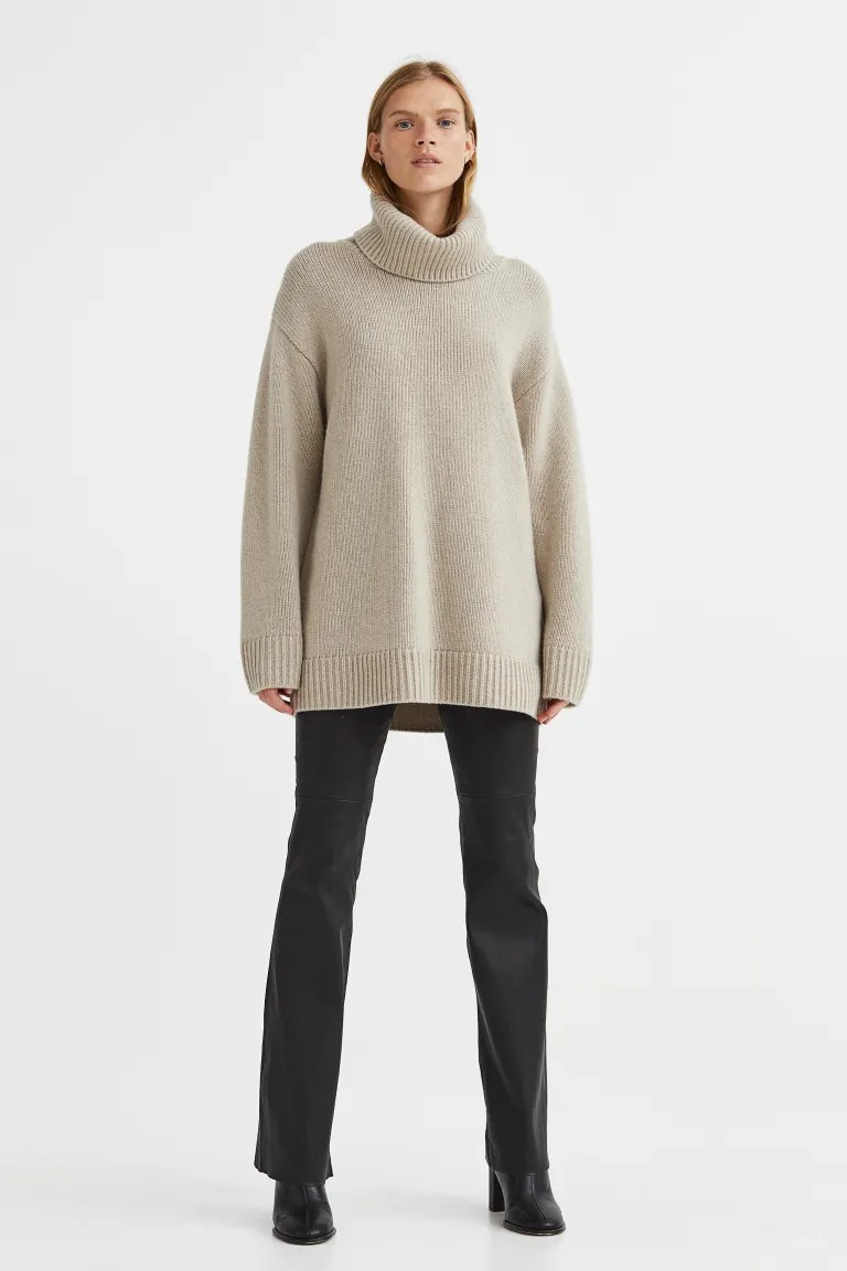 Cashmere-mix polo-neck jumper | H&M (UK, MY, IN, SG, PH, TW, HK)