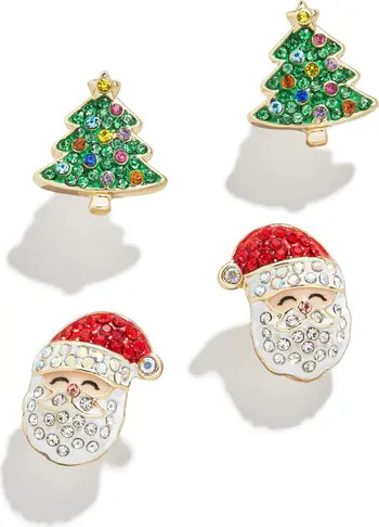 BaubleBar Santa Claus Set of 2 Stud Earrings | Nordstrom | Nordstrom