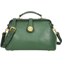 House of Leather Women's Womens Real Leather Handbag Doctors Gladstone Style Bag Meghan Green | Size: Medium | Debenhams UK