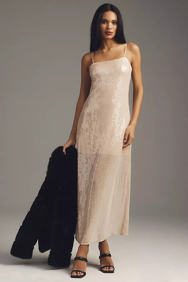 Hutch Sequin Back-Slit Maxi Dress | Anthropologie (US)