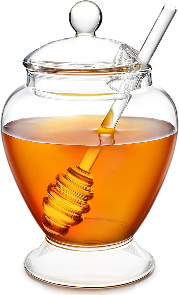 Teabloom Pure Bliss Honey Jar with Dipper and Lid - Hand-crafted with Highly Hygienic, Non-Porous... | Amazon (US)