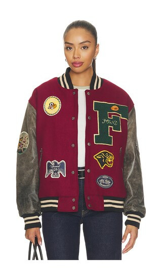 Found Crimson Letterman Jacket in Red. - size L | Revolve Clothing (Global)