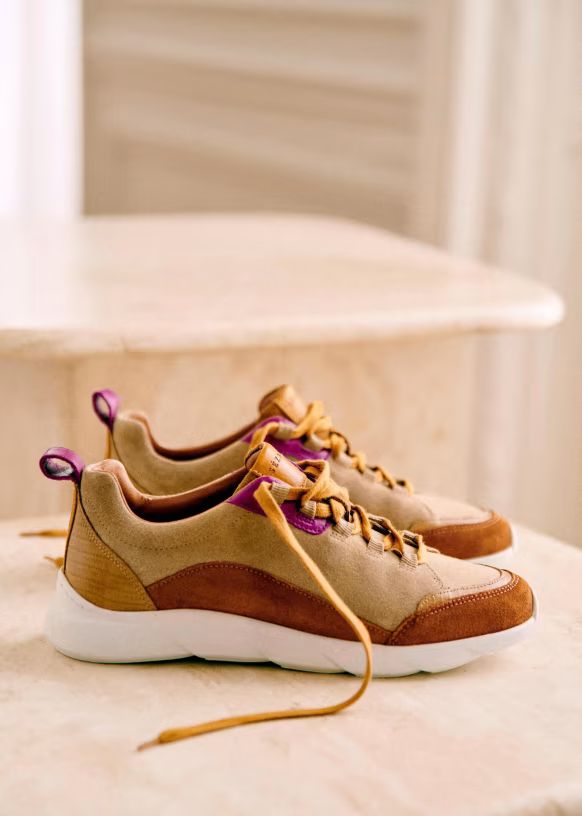 Sama Sneakers - Honey Multicolour - Bovine leather - Sézane | Sezane Paris