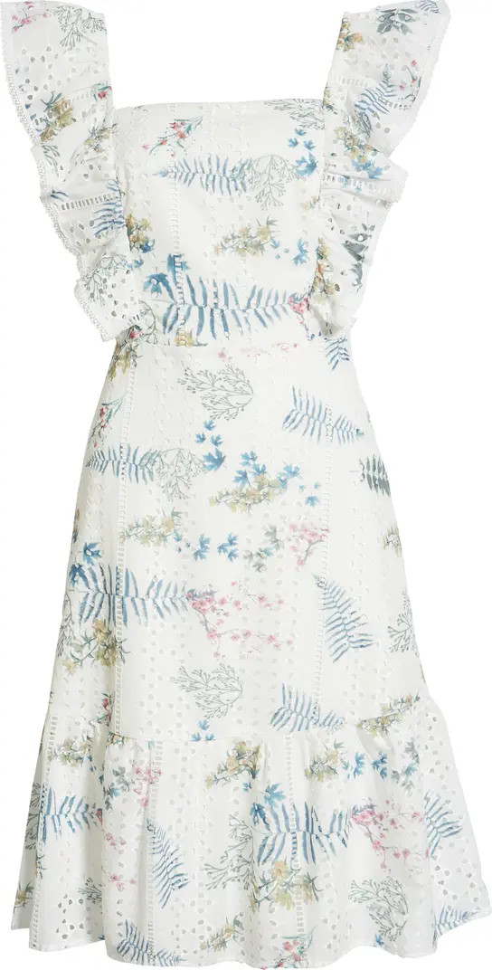 Chelsea28 Eyelet Floral Ruffle Minidress | Nordstrom | Nordstrom