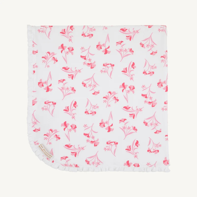 Baby Buggy Blanket - Fontaine Floral and Worth Avenue White | The Beaufort Bonnet Company