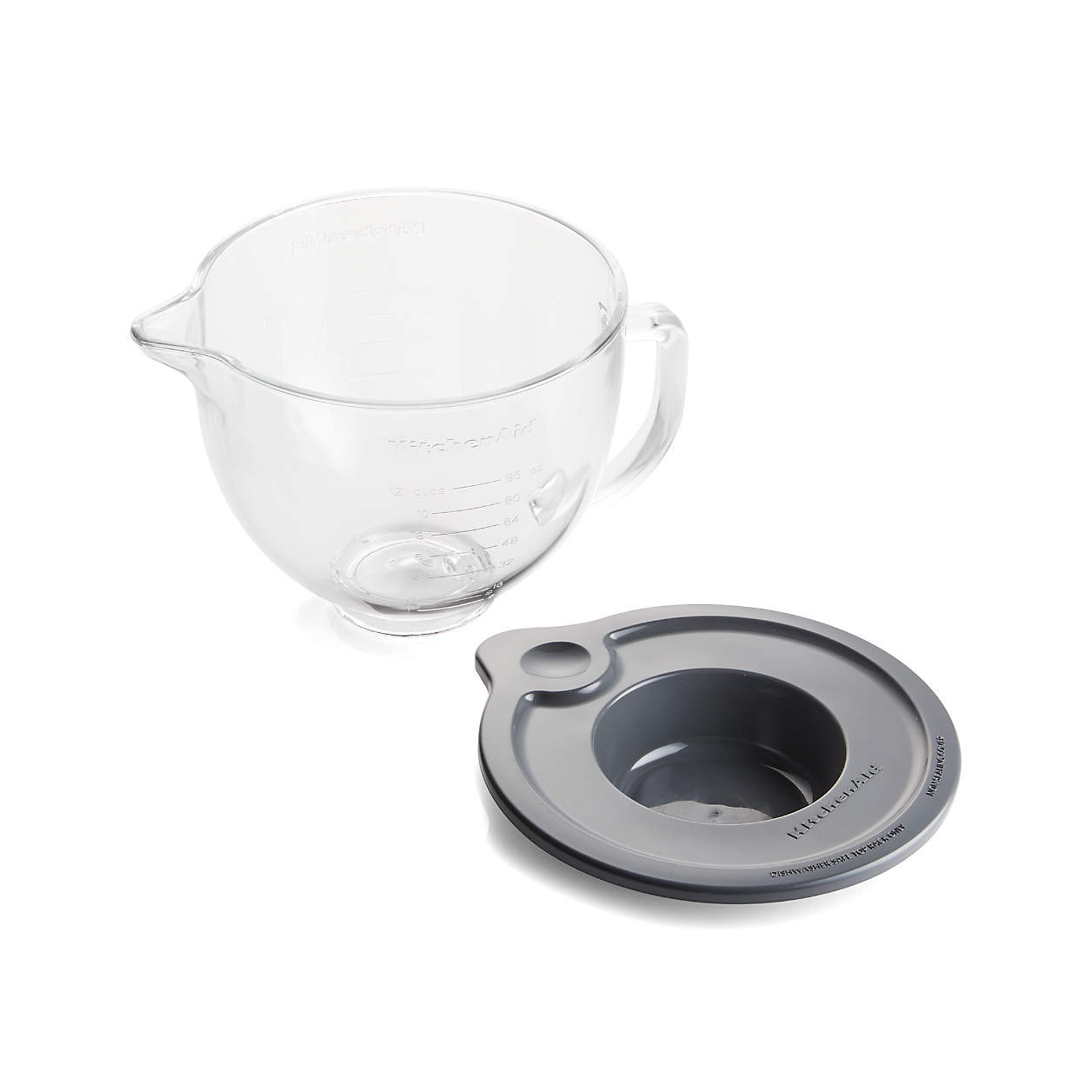 KitchenAid Stand Mixer 5-Qt. Glass Mixing Bowl with Measurement Markings and Lid + Reviews | Crat... | Crate & Barrel