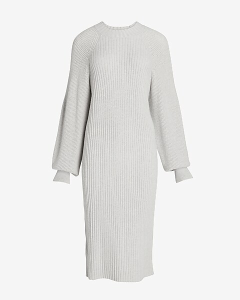 Balloon Sleeve Midi Sweater Dress | Express
