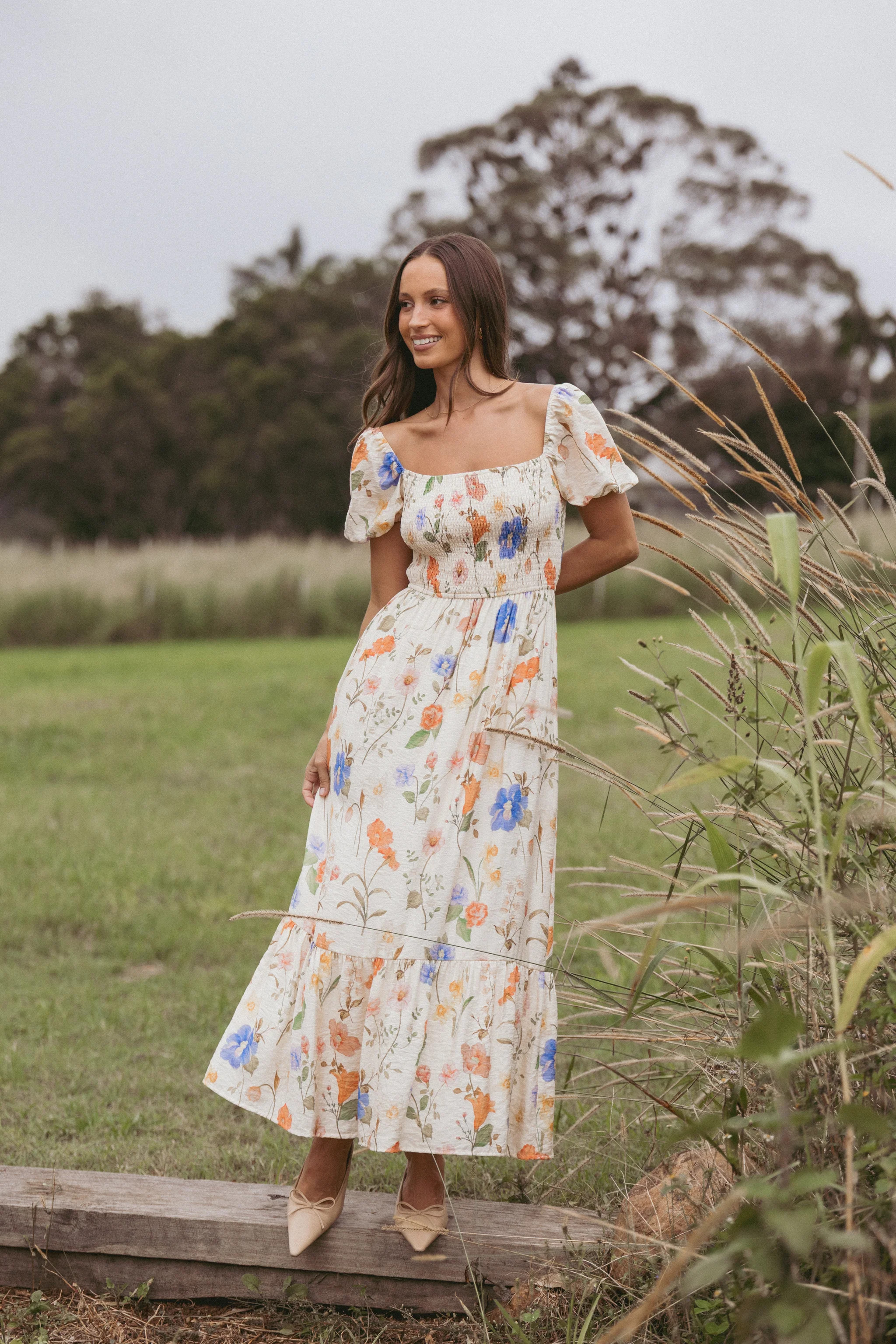 Cecelia Puff Sleeve Maxi Dress - Floral | Petal & Pup (AU)